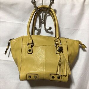 Tignanello Yellow Gold‎ Handbag Purse Satchel, 12” x 9” x 4”